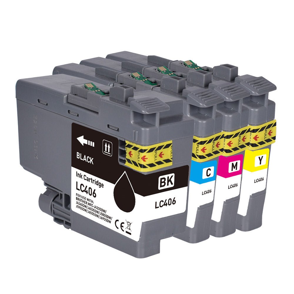 LC406 Ink Cartridges Compatible Brother Set, 4-Pack