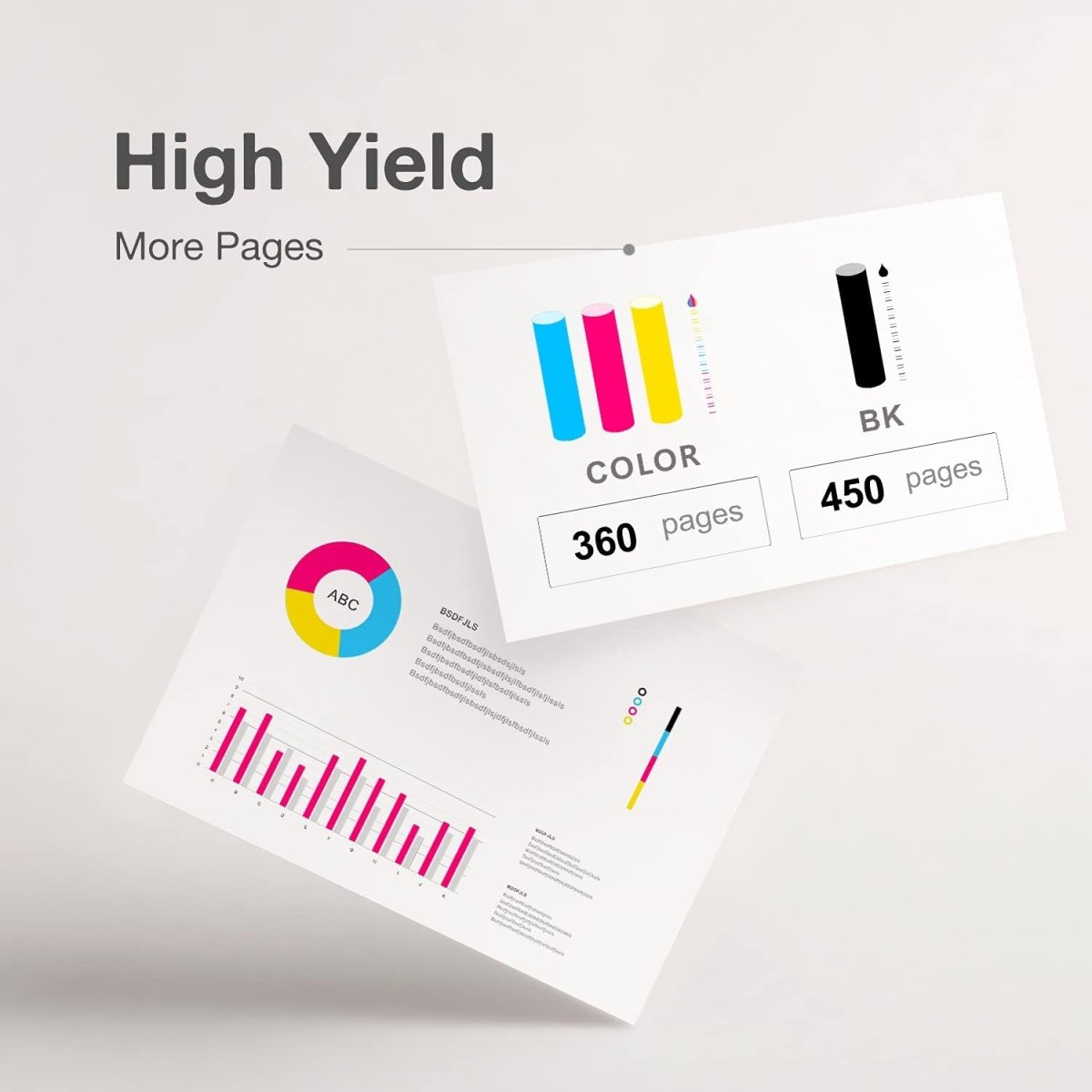 65XL Remanufactured HP Ink Cartridges Replacement Combo Pack with DeskJet & Envy Printers (Black, Tri-Color) - Linford Office:Printer Ink & Toner Cartridge