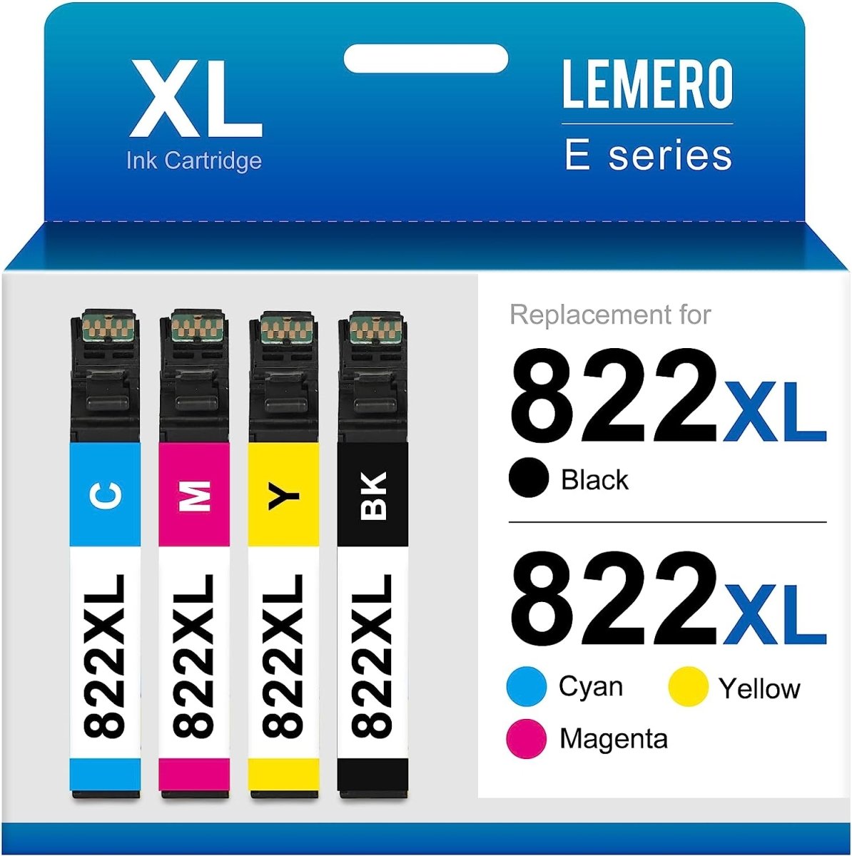 822XL Remanufactured Ink Cartridges Combo Pack Epson Workforce Pro (4 Pack Black Cyan Magenta Yellow) - Linford Office:Printer Ink & Toner Cartridge