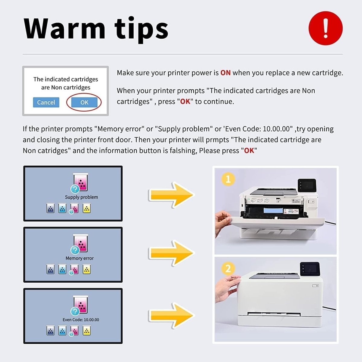 Mycartridge 206x Toner Cartridges 4 Pack High Yield With Chip Compatible Replacements for 206a 206x