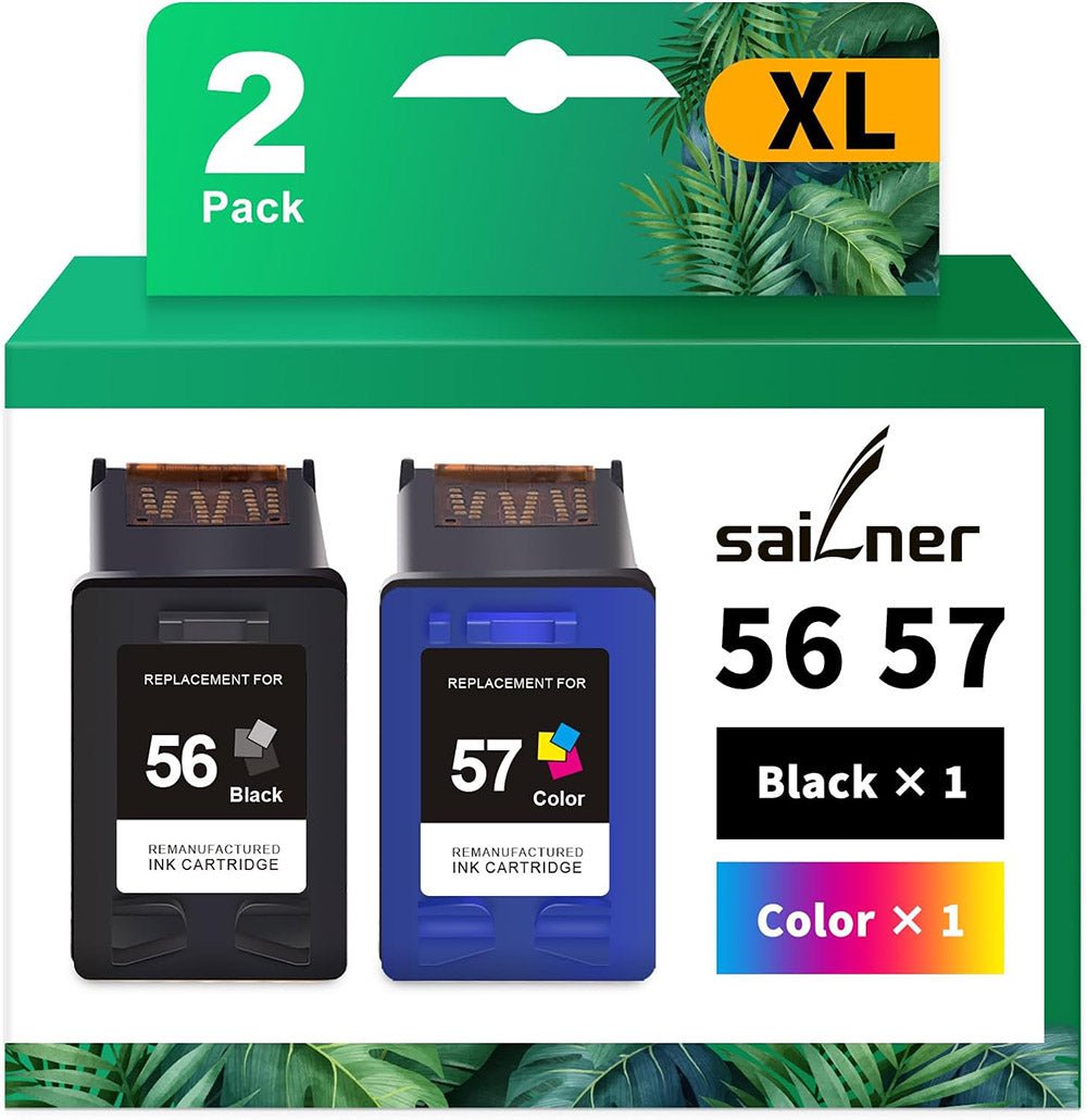 Remanufactrued HP Ink 56 57 Combo Pack - C6656AN Black & C6657AN Color (1x Black, 1x Color) - Linford Office:Printer Ink & Toner Cartridge