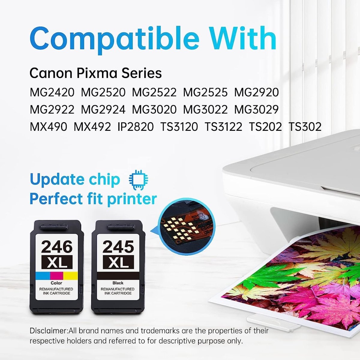 Remanufactured Canon PG245XL CL246XL Ink Cartridge (1 Black, 1 Color) - Linford Office:Printer Ink & Toner Cartridge