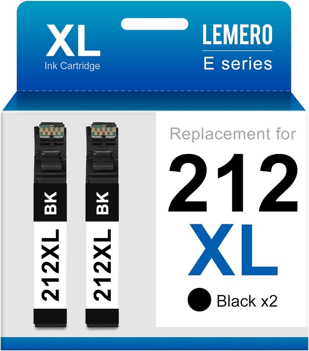 Remanufactured Epson 212 Black Ink Cartridges XL 2-Pack - High Capacity - Linford Office:Printer Ink & Toner Cartridge