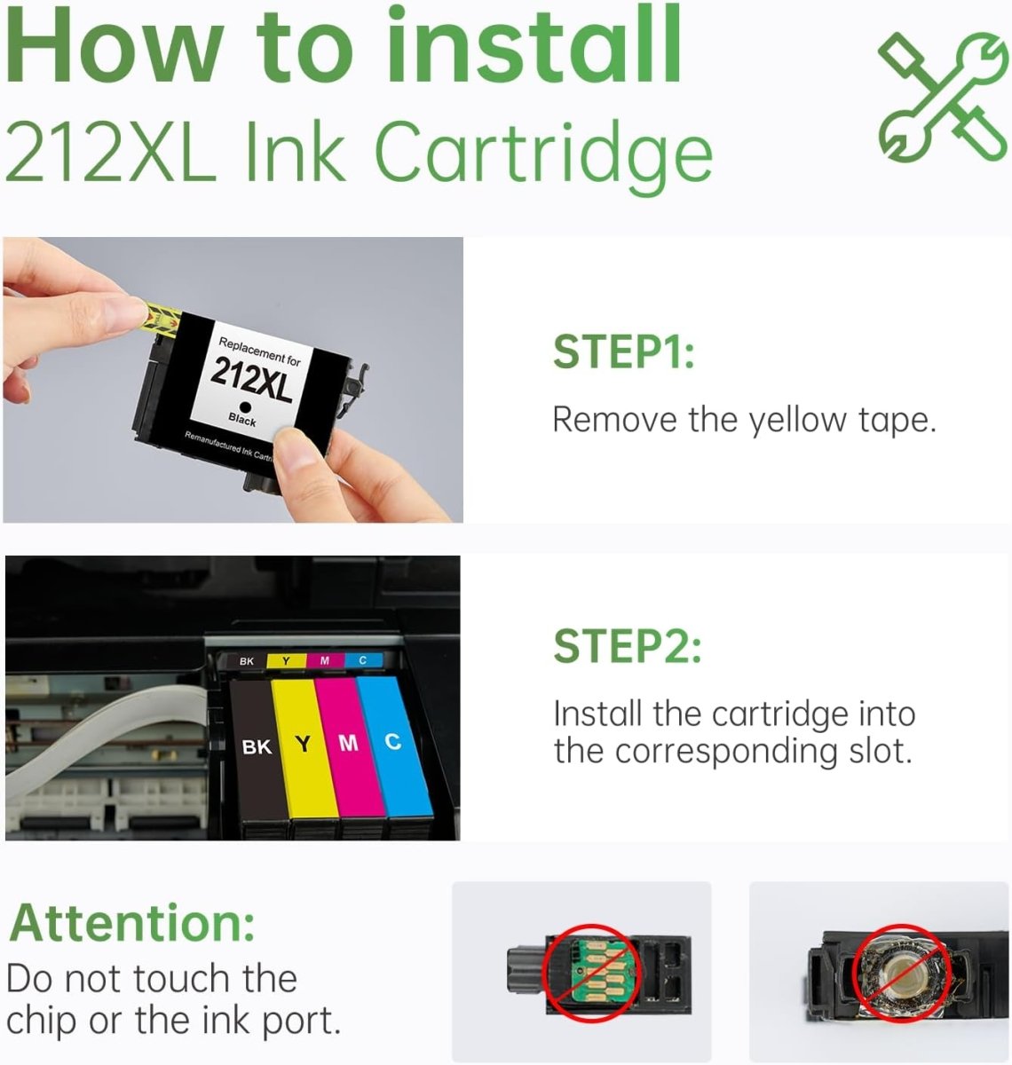 Remanufactured Epson 212 Ink Cartridges XL 5-Pack - High Capacity: 2 Black, 1 Cyan, 1 Magenta, 1 Yellow - Linford Office:Printer Ink & Toner Cartridge