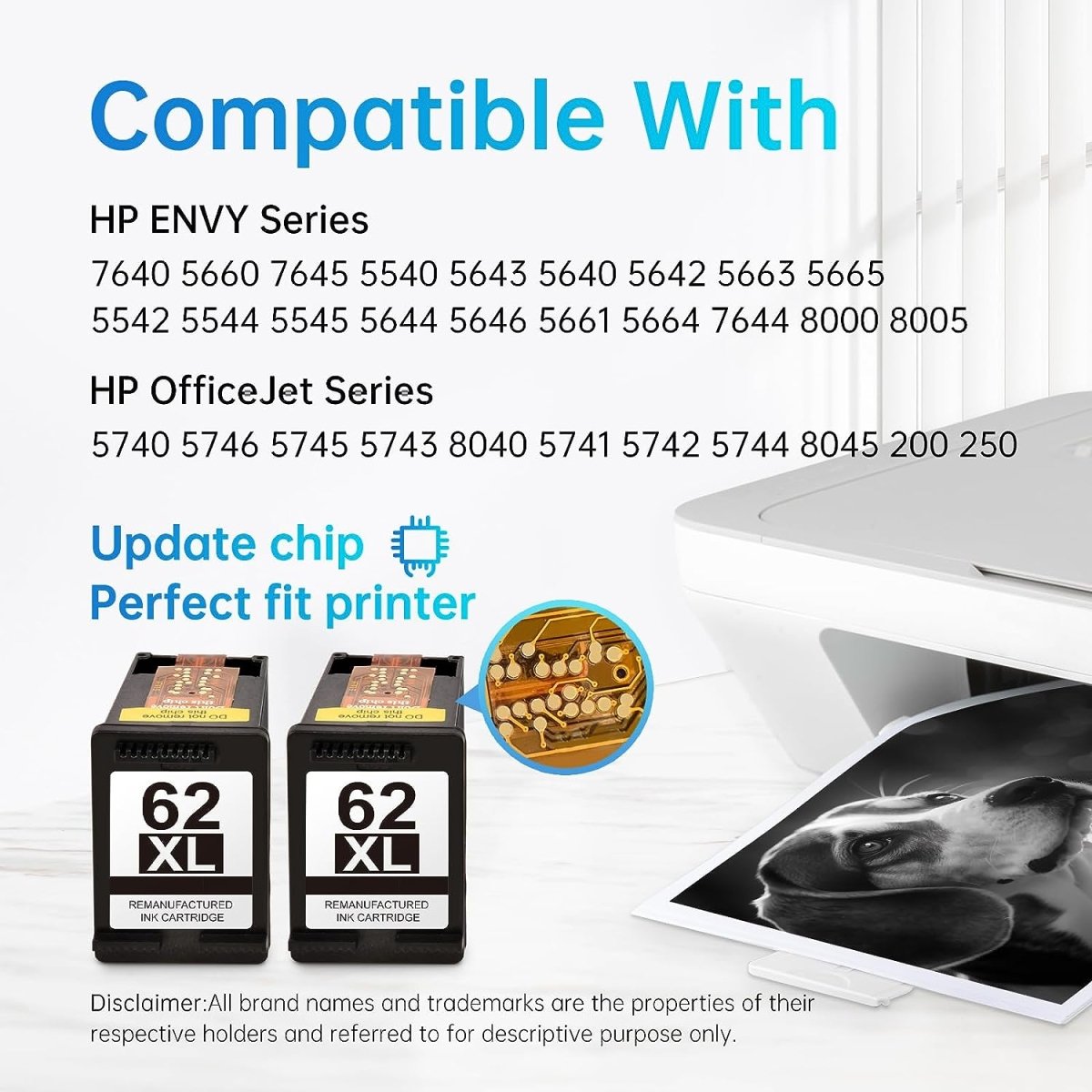Remanufactured HP 62XL Ink Cartridge LEMERO (2 Black) - Linford Office:Printer Ink & Toner Cartridge