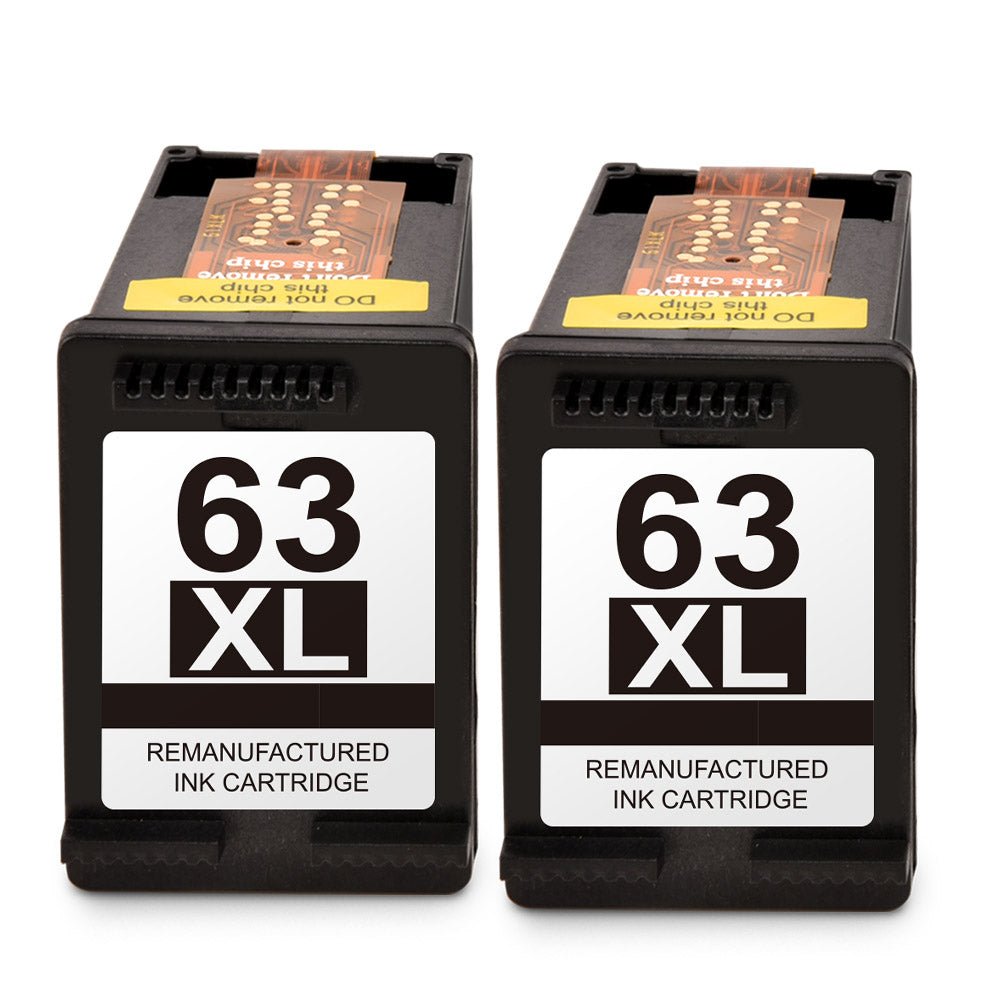 Remanufactured HP 63XL Black Ink Cartridge (Black, 2-Pack) - Linford Office:Printer Ink & Toner Cartridge