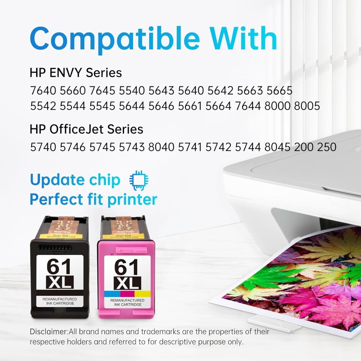 Remanufactured 61XL Black and Tri-color Ink Cartridges (3 Black, 1 Tri-Color, 4-Pack)