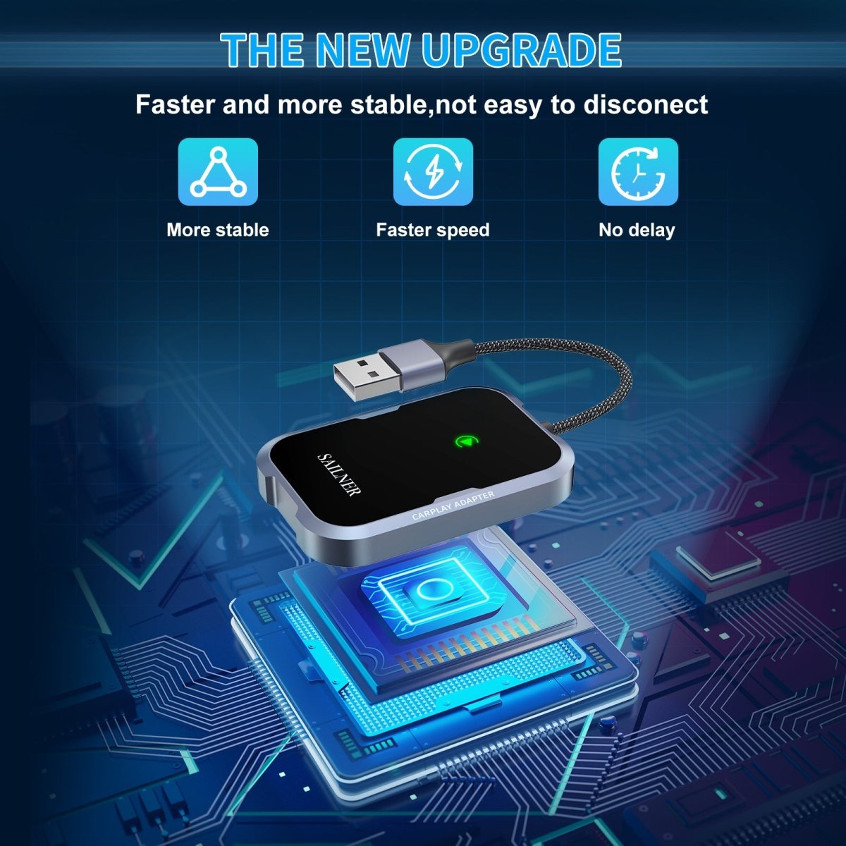 SAILNER Wireless CarPlay Adapter - Convert Wired Apple CarPlay to Wireless, Compatible with iPhone, Suitable for Various Car Models - Linford Office:Printer Ink & Toner Cartridge