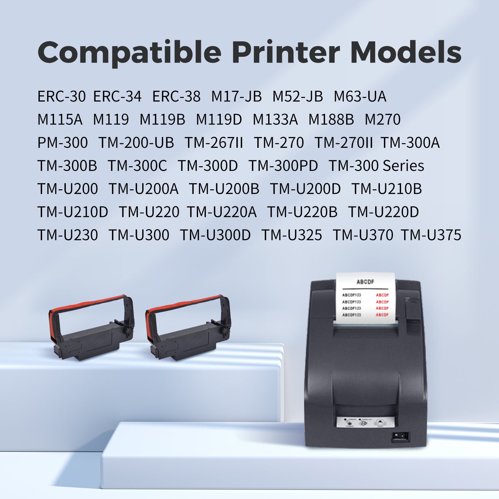 EASEFUSION ERC30 Replacement for ERC-30/34/38 Ribbons (Black and Red, 8-Pack)