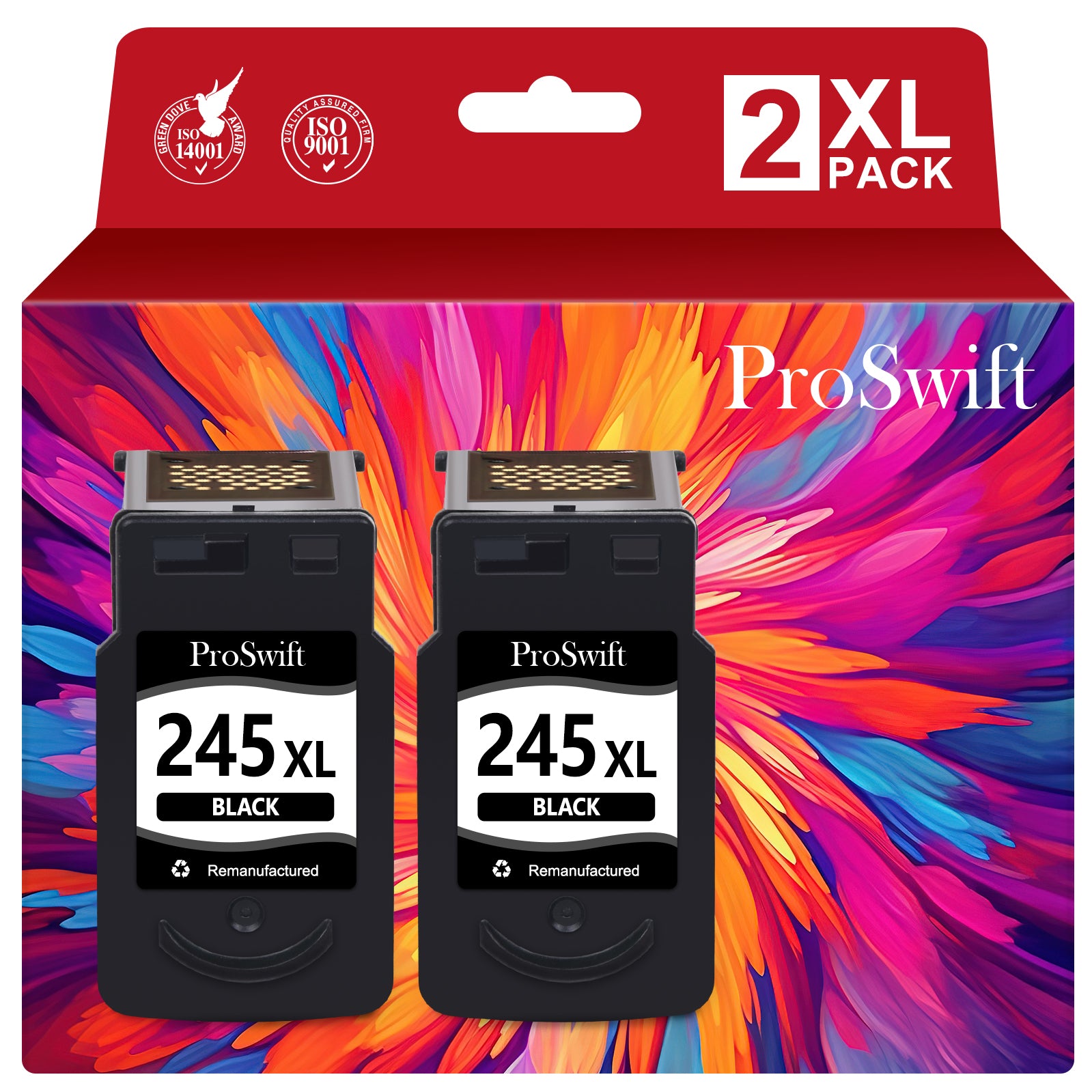 Proswift Compatible Ink Cartridge Replacement for Canon 245XL 245 XL (Black 2-Pack)