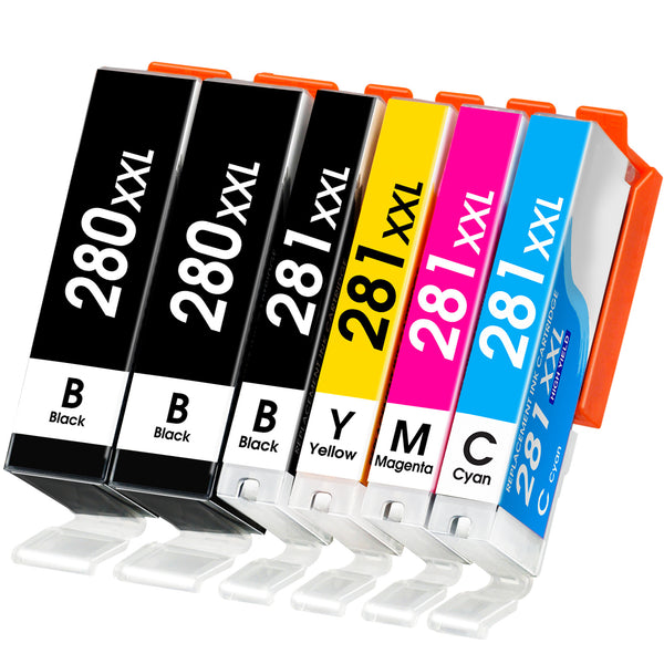 Canon 280XXL 281XXL Ink 6-Pack + Photo Blue | Linford