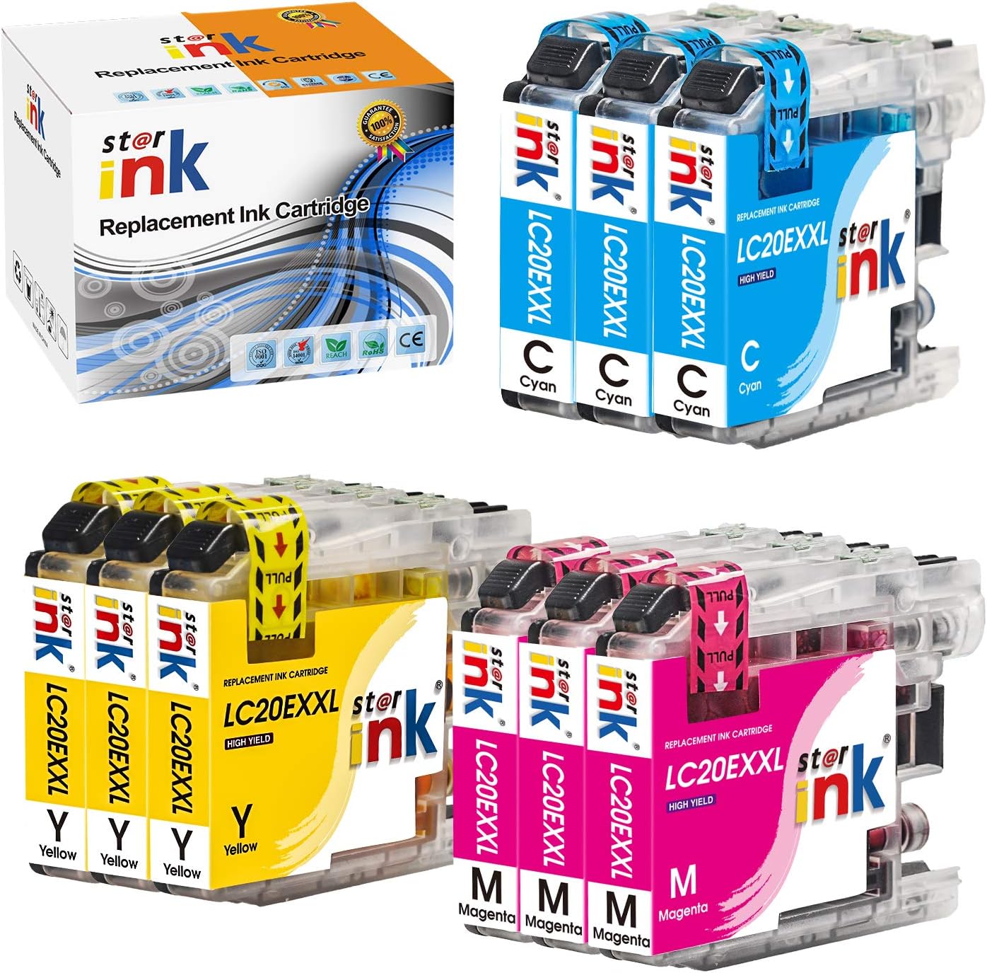 Replacement Brother LC20e Ink Cartridge (3 Cyan, 3 Magenta, 3 Yellow) 9-Pack - Linford Office:Printer Ink & Toner Cartridge