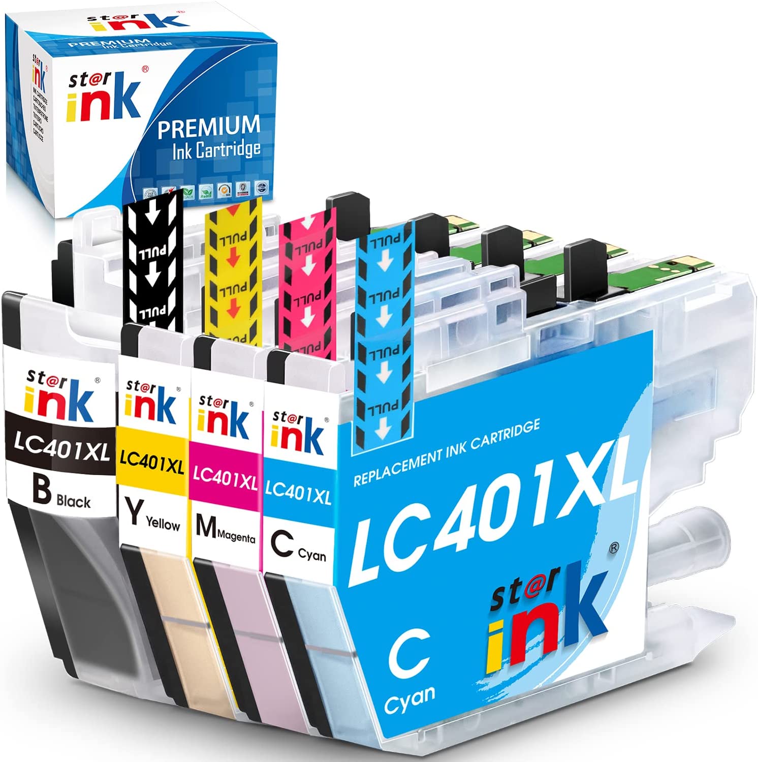 LC401XL Ink Cartridges Compatible Brother Printer Starink 4 Packs - Linford Office:Printer Ink & Toner Cartridge