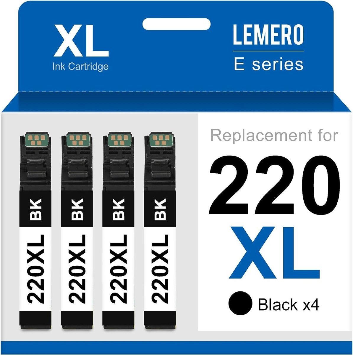 Epson 220XL Black Ink Cartridges High Capacity Remanufactured 4 Pack LRMERO
