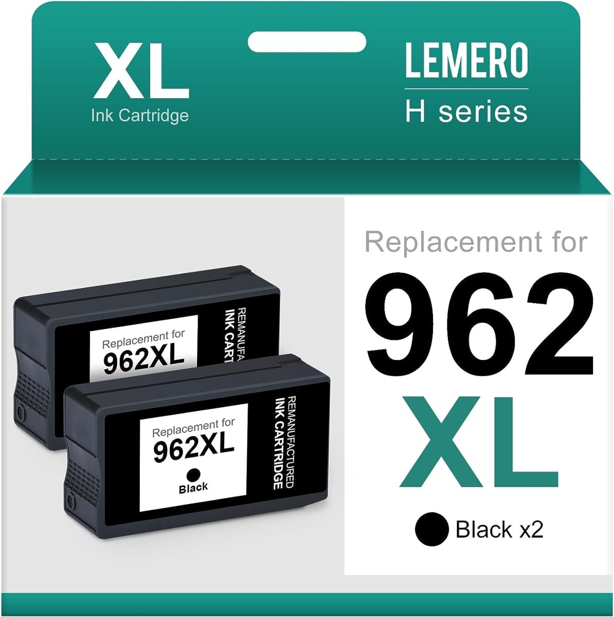 962XL Remanufactured Ink Cartridges for HP Printer (Black, 2-Pack) - Linford Office:Printer Ink & Toner Cartridge