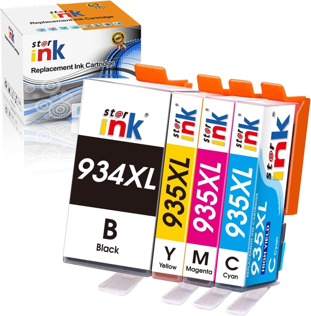 Compatble HP 934XL 935XL Ink Cartridges（Black, Cyan, Magenta, Yellow) 4 Pack - Linford Office:Printer Ink & Toner Cartridge