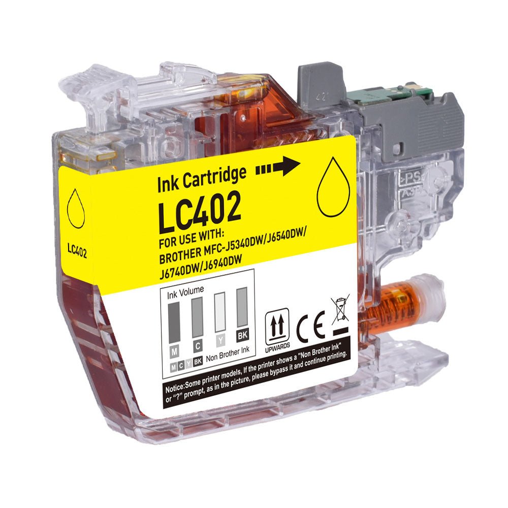Compatible Brother LC402 Yellow Ink Cartridge，1 PK - Linford Office:Printer Ink & Toner Cartridge