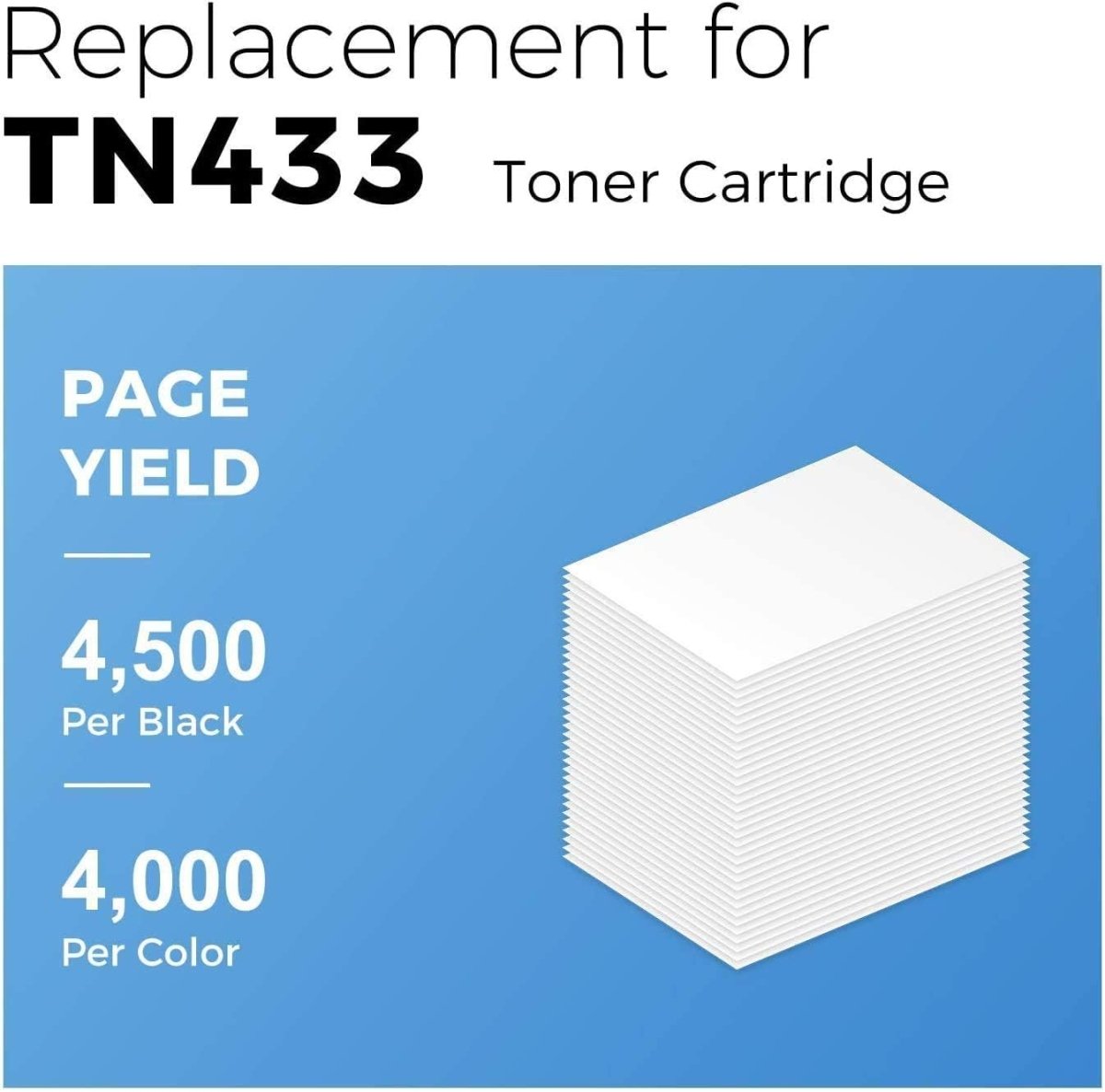 TN433 Toner Cartridge Compatible Brother Printer 4-Pack (BK C M Y) - Linford Office:Printer Ink & Toner Cartridge