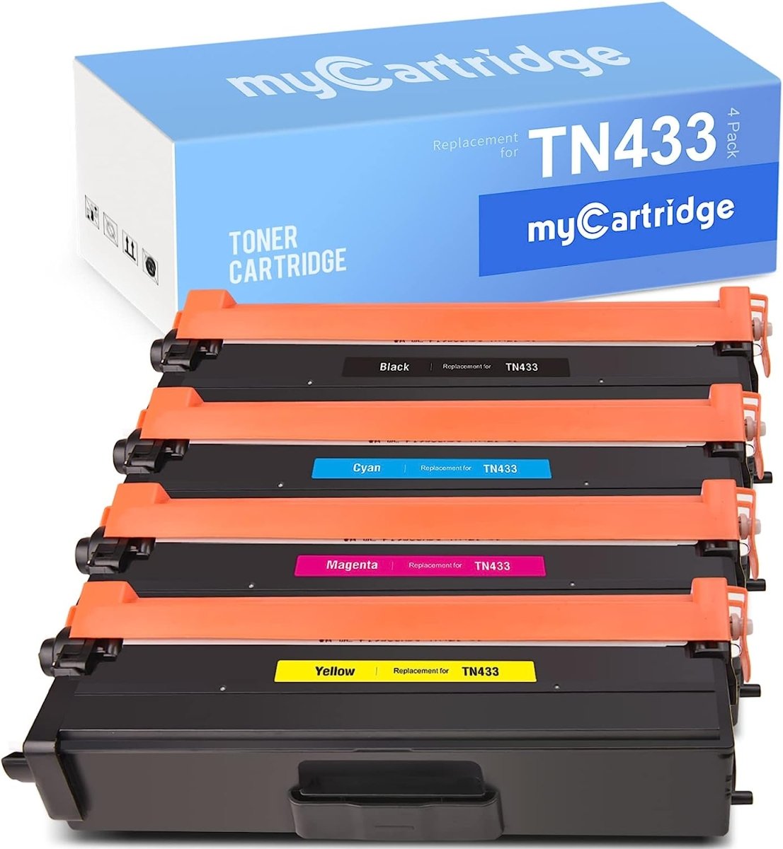 TN433 Toner Cartridge Compatible Brother Printer 4-Pack (BK C M Y) - Linford Office:Printer Ink & Toner Cartridge