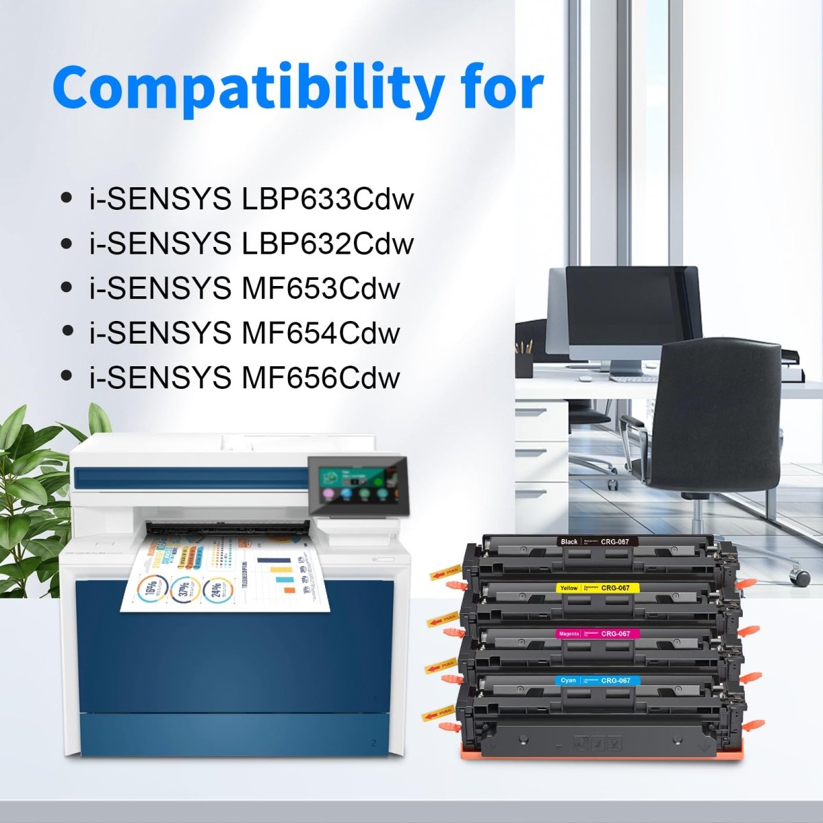 Compatible Canon 067 Toner Cartridge Set Of 4, BK, CMY - myCartridge