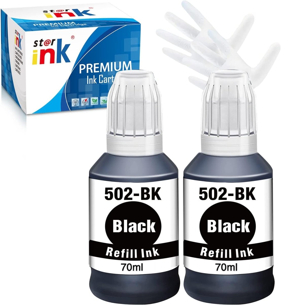 Compatible Epson 502 Black Ink Bottle Pigment Starink (2 Packs) - Linford Office:Printer Ink & Toner Cartridge