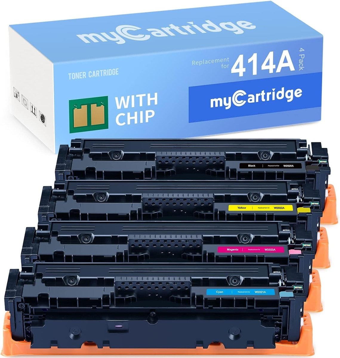 HP 414A Toner Cartridge 4 Pack Compatible W2020A (Black Cyan Magenta Y