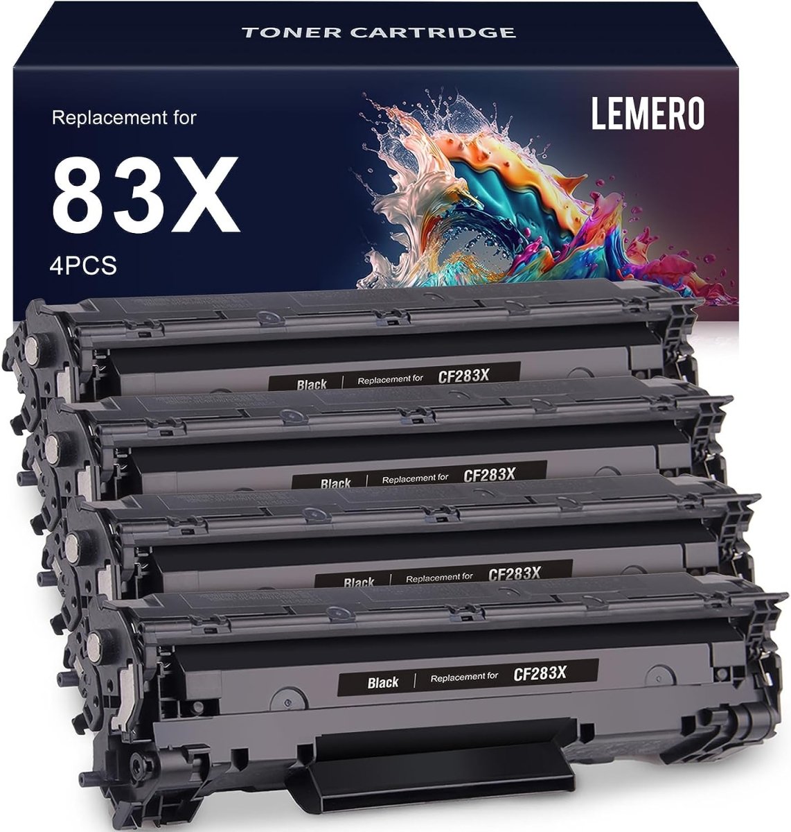Compatible HP 83X CF283X Toner Cartridge (Black, 4-Pack) - Linford Office:Printer Ink & Toner Cartridge
