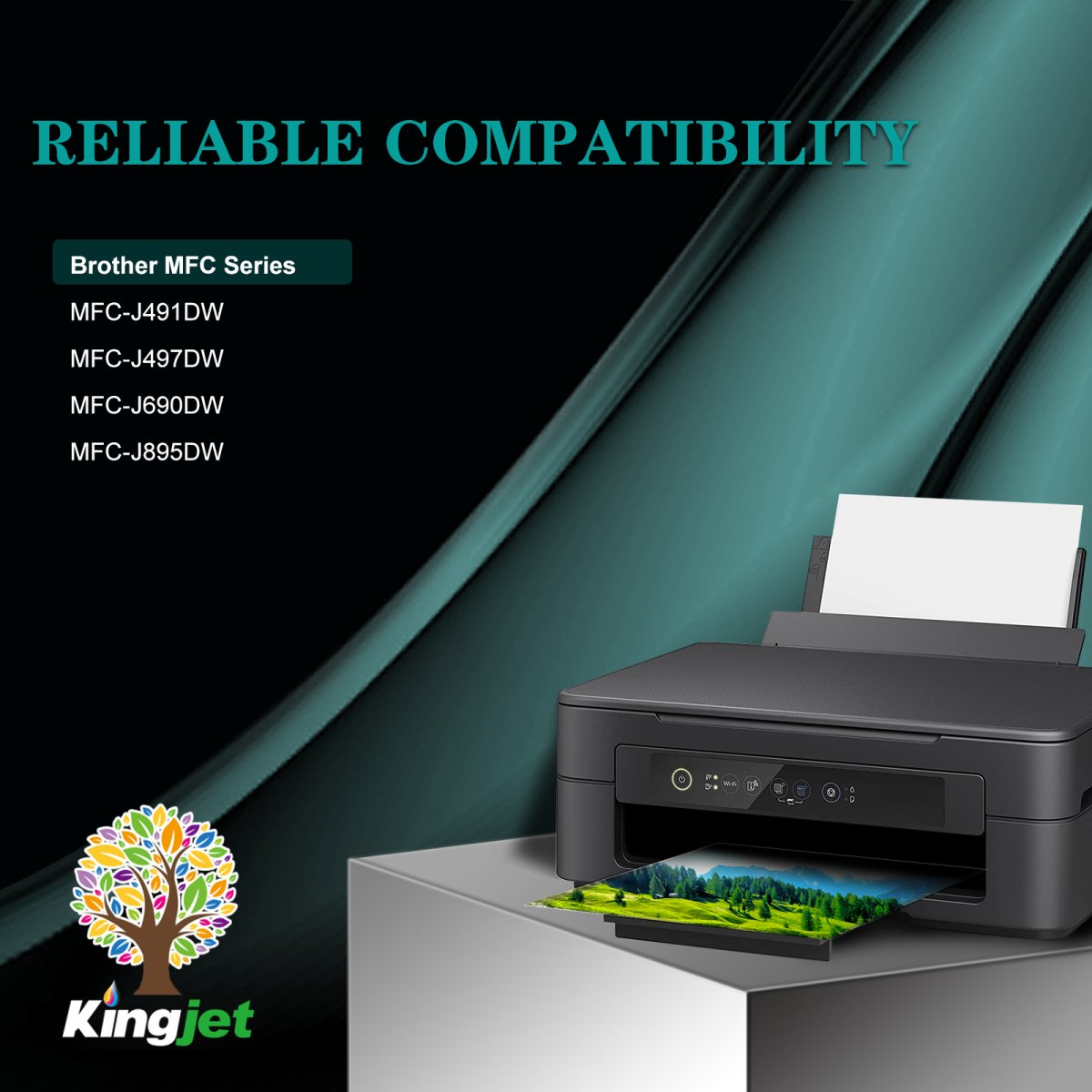 Kingjet LC3013 Ink Cartridges BK/C/M/Y Replacement for Brother LC3013 LC3011 LC 3013 LC 3011 Use with Brother MFC-J497DW MFC-J491DW MFC-J690DW MFC-J895DW Printers for Brother Ink Cartridges LC3013 - Linford Office:Printer Ink & Toner Cartridge