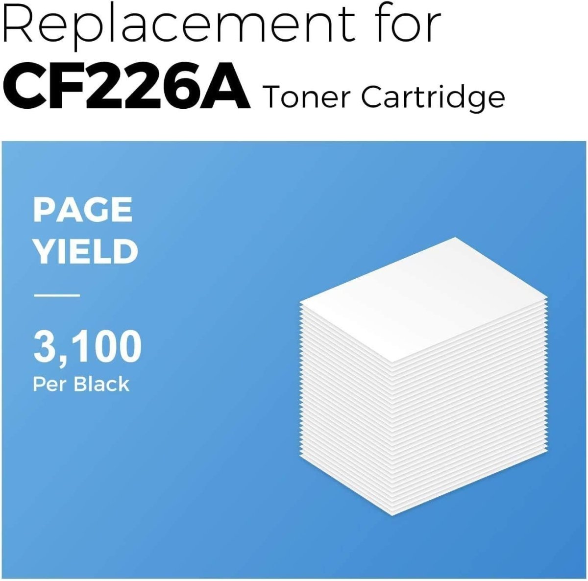 MYCARTRIDGE 26A Toner Cartridge Compatible Replacement for HP Printer 2 Pack Black CF226A Toner - Linford Office:Printer Ink & Toner Cartridge