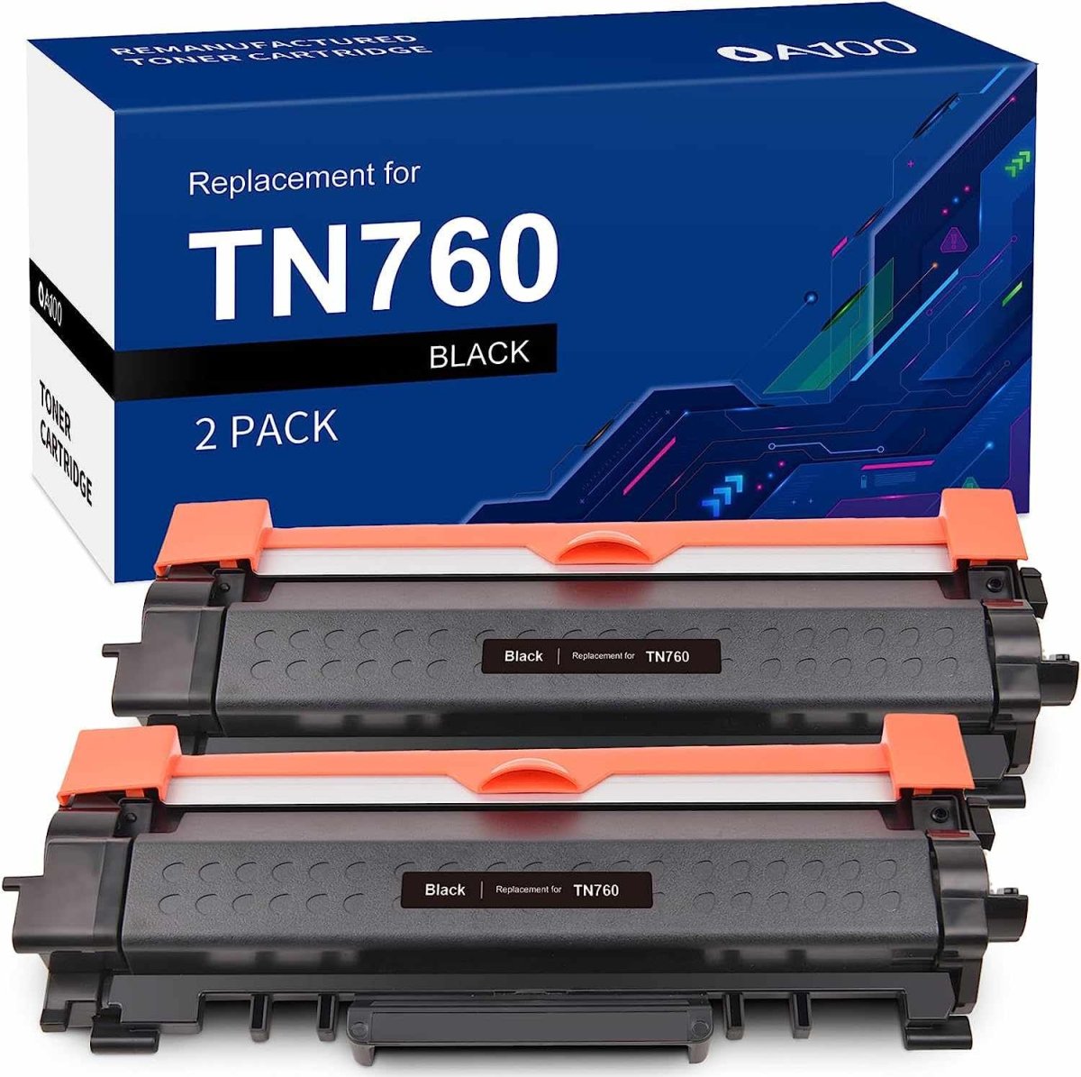 Remanufactured Brother TN760 Toner Cartridges (Black, 2-Pack) - Linford Office:Printer Ink & Toner Cartridge