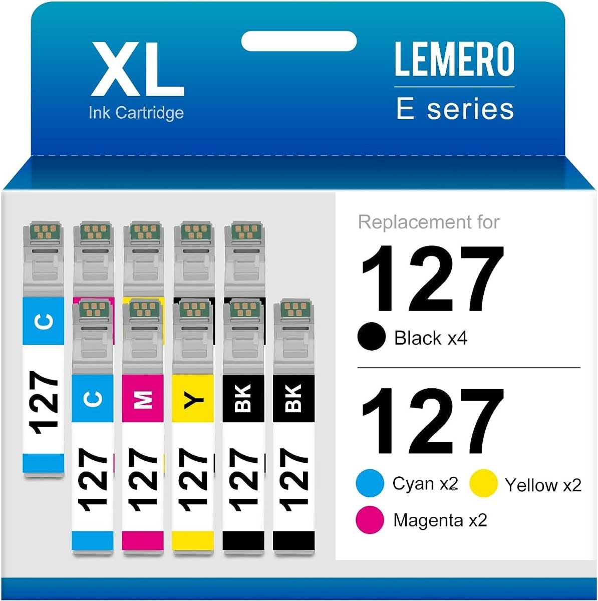 Remanufactured Epson 127 T127 Ink Cartridges (4 Black, 2 Cyan, 2 Magenta, 2 Yellow, 10 Pack) - Linford Office:Printer Ink & Toner Cartridge