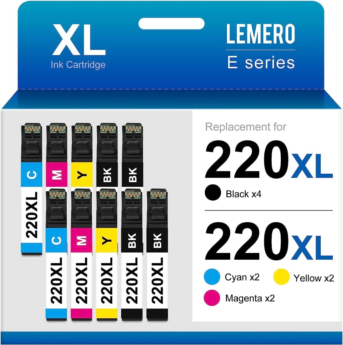 Remanufactured Epson 220XL Ink Cartridges (Black, Cyan, Magenta, Yellow, 10-Pack) - Linford Office:Printer Ink & Toner Cartridge